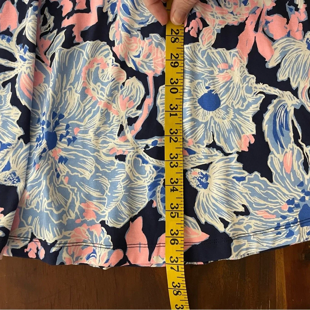 🌸 Lilly Pulitzer Stirling Ruffle Dress 3/4 Bell Sleeve, Bright Navy Amore Please - Picture 11 of 14